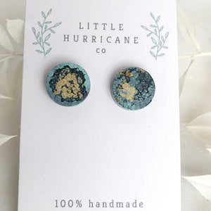 Midnight water - button studs - Little Hurricane Co