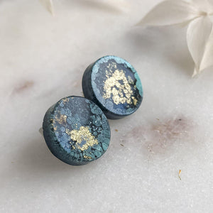 Midnight water - button studs - Little Hurricane Co