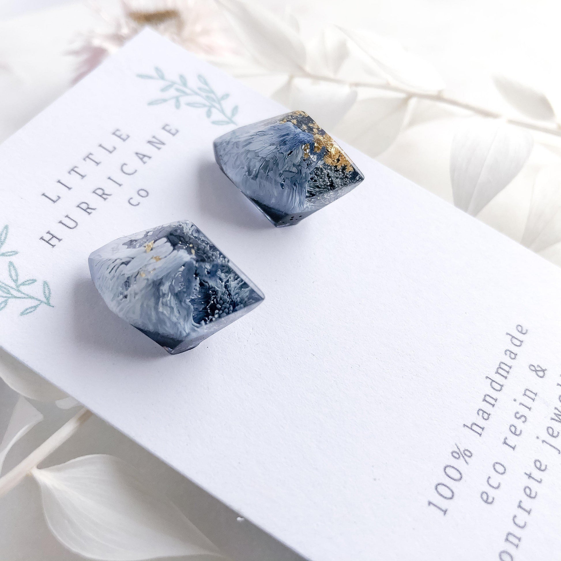 Midnight Water Gem Studs - Little Hurricane Co