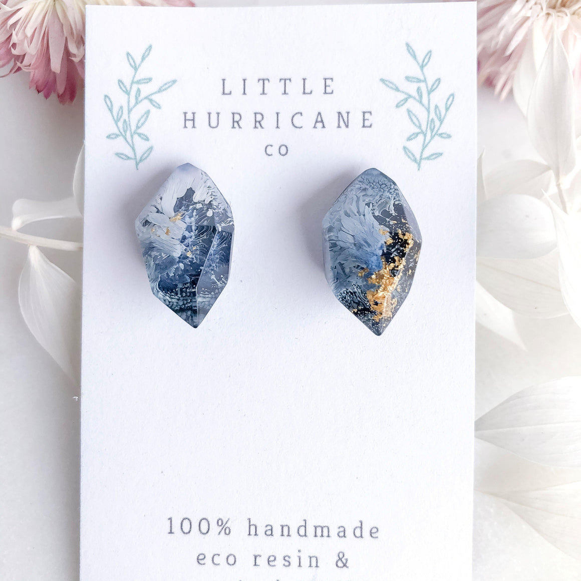 Midnight Water Gem Studs - Little Hurricane Co