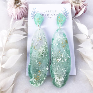 Mint Jade Geode Dangles - Little Hurricane Co