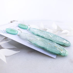 Mint Jade Geode Dangles - Little Hurricane Co