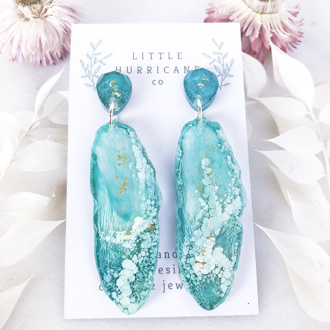 Oceanview Geode Dangles - Little Hurricane Co