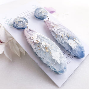 Pastel Blues Geode Dangles - Little Hurricane Co