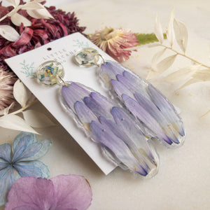Purple Flower Feather Geode - Little Hurricane Co