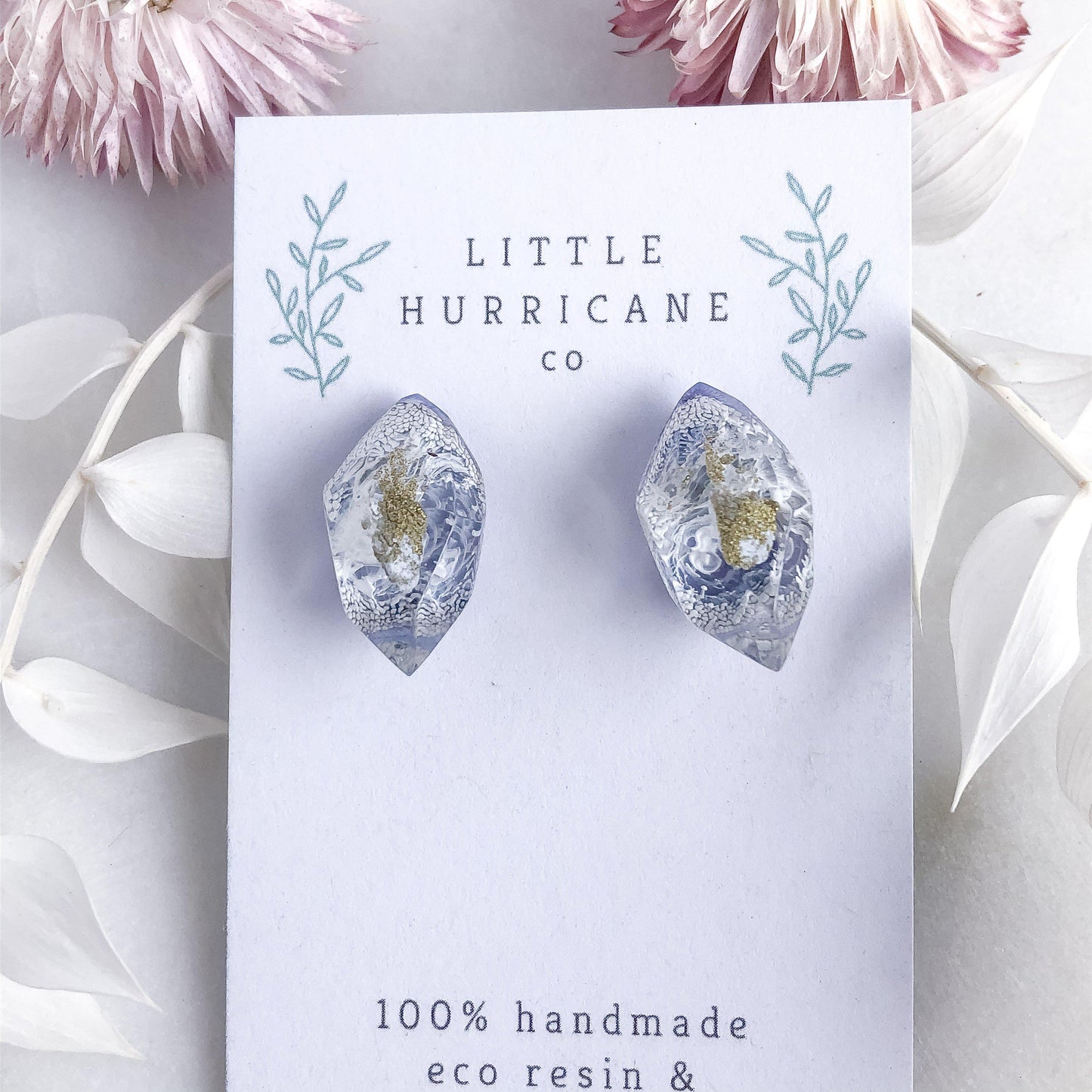 Purple Swirl Gem Studs - Little Hurricane Co