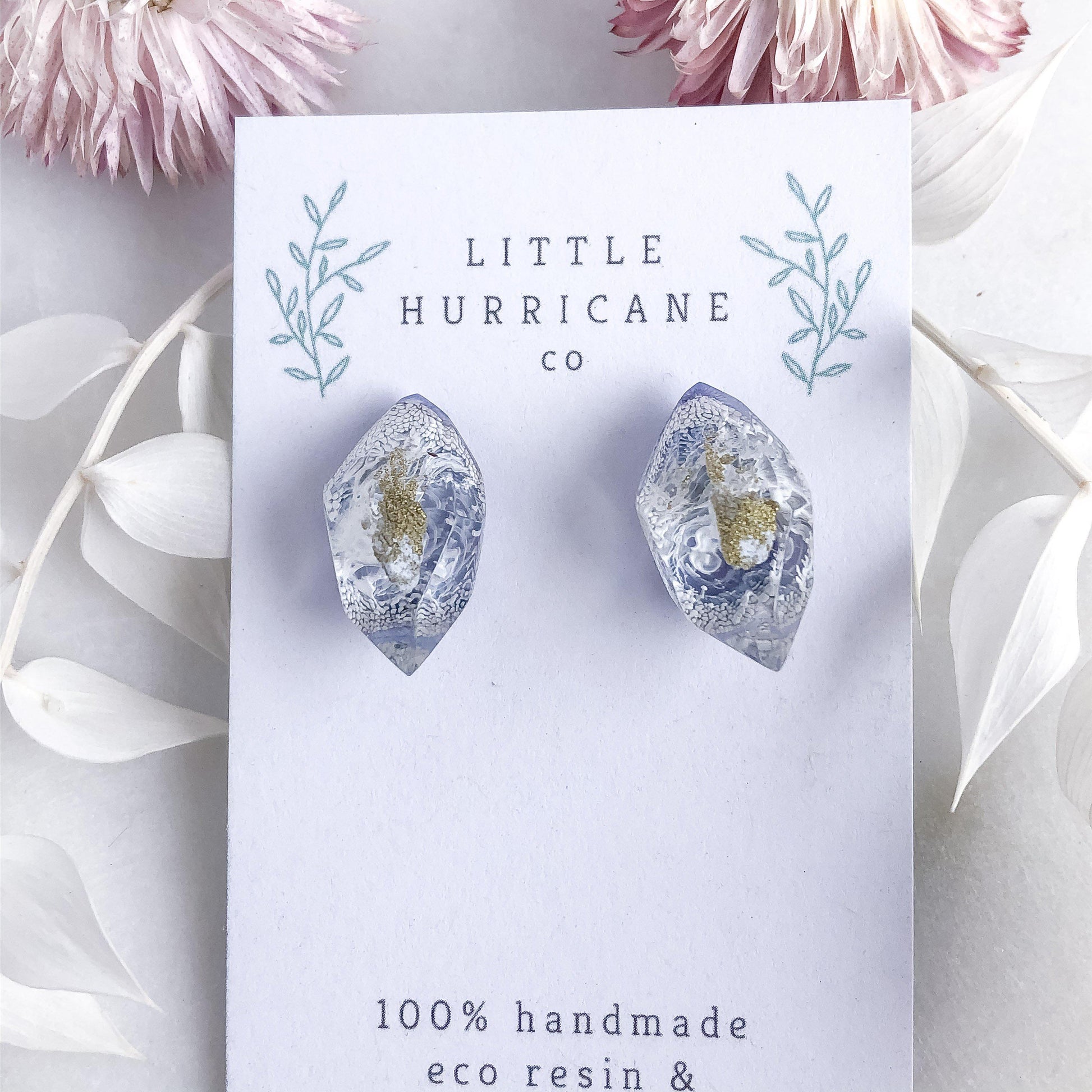 Purple Swirl Gem Studs - Little Hurricane Co