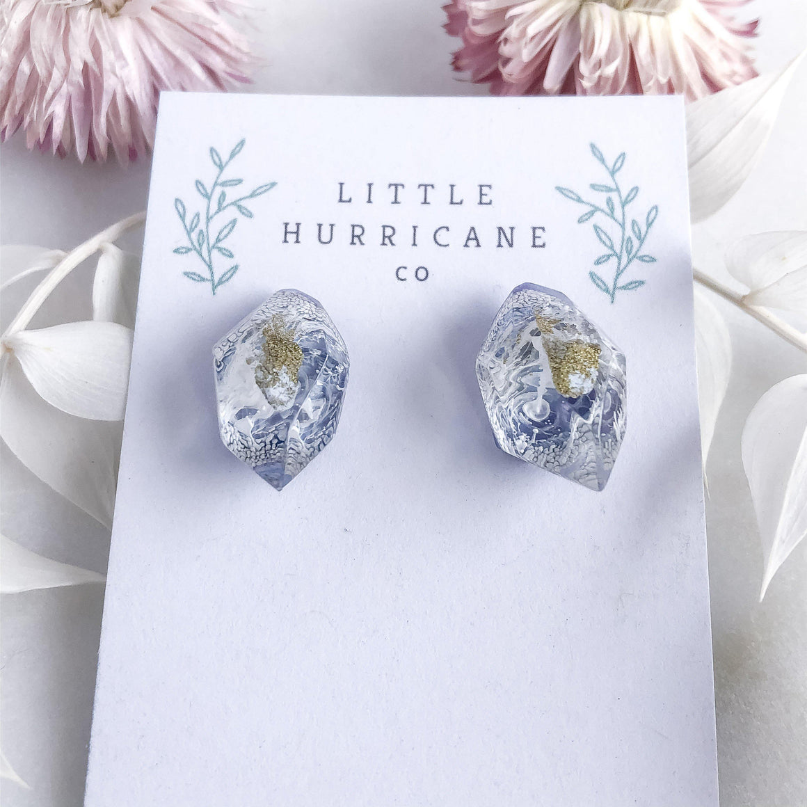 Purple Swirl Gem Studs - Little Hurricane Co