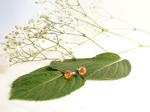 Sphere Studs - Golden Wattle & Gumnut Blossom - Little Hurricane Co