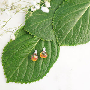 Sphere Studs - Golden Wattle & Gumnut Blossom - Little Hurricane Co