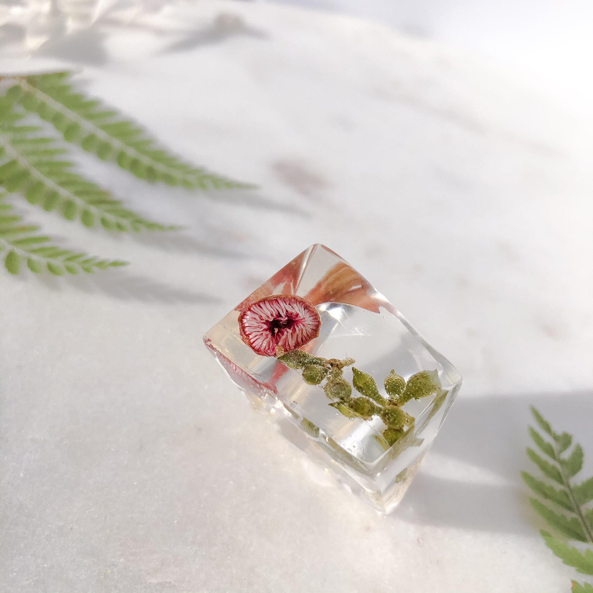 Super Statement Ring - Pink Gum & Greens - Little Hurricane Co