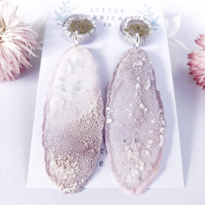 Vintage Pink Geode Dangles - Little Hurricane Co