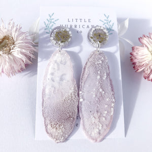 Vintage Pink Geode Dangles - Little Hurricane Co